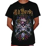 ED HARDY by faith Audigier Mens Love Kills Slowly Tattoo Design Dragons Tee T-Shirt Black