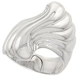 1 (26mm) Sterling Silver High Polished Freeform Ladies Ring