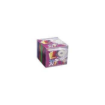 Memorex 30-pack Slim CD Jewel Case 5mm- Assorted Colors