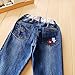 Little Girl's Long Sleeve Cartoon Pullover Shirt and Jeans Pants Outfit Set