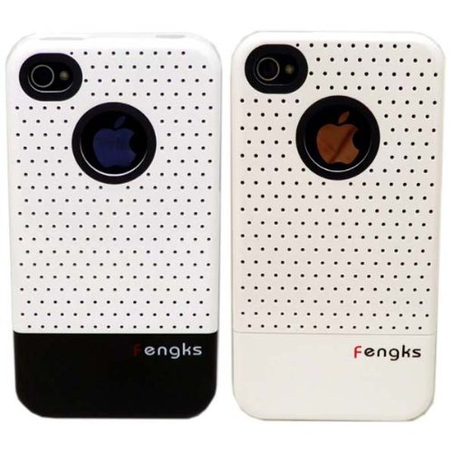 2つセットでお得　iPhone4用ケース　W-Face(ホワイト)