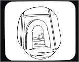 Mouse Pad with black and white, Caribbean, entrance, Carlos III, wall, archway, Cuba, bridge, Havana