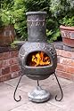 Amigos Green Outdoor Medium Sized Clay Chimenea