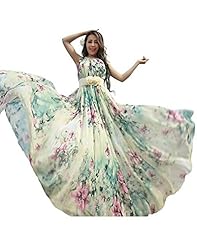 Summer Floral Print Chiffon Maxi Dress 