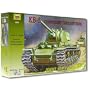 Assembly Model: Soviet Tank KV-1 [Assembly model. The set contains: model, glue, paint, a brush, and instructions for assembly. Working with the assembly model develops a child's intellectual and instrumental capabilities, diligence, imagination, and constructive thinking. With the help of the given set, you will assemble a model of the mighty Soviet tank KV-1. Appearing on the front in the first months of World War II, the mighty KV-1 tank stunned soldiers and officers of the Verkhmat. The machine possessed powerful armory, and none of the opposing regular weaponry found in the Verkhmat's armory during this period could break the armory of the KV-1 tank. The tank's wide caterpillar tracks and powerful motor allowed it to bulldoze through zones of the region that were impassible for other machinery]
