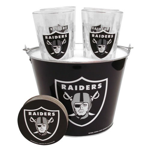 Click here for Oakland Raiders NFL Metal Bucket, Satin Etch Pint... prices