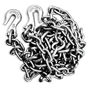 DOT Grade 43 High-Test Tow Chain - 5/16" x 14' - Drop Forged Clevis Hooks