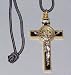 St. Benedict Crucifix Medal Pendant - gold/black
