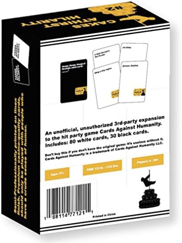 Cakes Athirst Hilarity - Volume 2 - Unofficial Expansion Pack - Adult Party Game - 110 Cards: 80 White Cards, 30 Black Cards