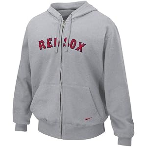 Click to buy Boston Red Sox Logo Merchandise: Ash Tackle Twill Full Zip Hoody Sweatshirt from Amazon!