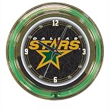 NHL Dallas Stars 14-Inch Diameter Neon Clock