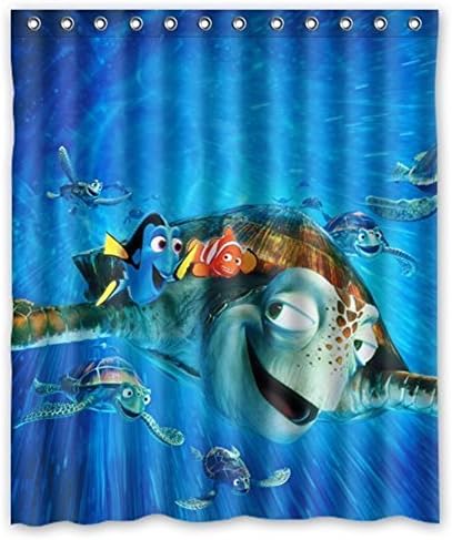 Saoor Finding Nemo Pattern Fashion Custom Waterproof Polyester Fabric Bathroom Shower Curtain with 12 Hooks 60"(w) x 72"(h)- Bathroom Décor
