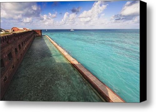 Walls and Moat of Fort Jefferson Canvas Print / Canvas Art - Artist George Oze