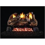 Peterson Real Fyre 24 Inch Evening Fyre Split Vent Free Propane Logs W/ ANSI Certified G18 Burner And Variable Flame Remote