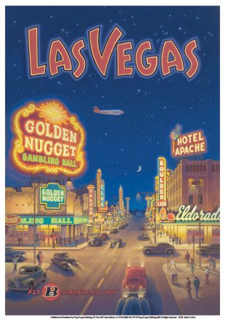 Las Vegas Travel Poster Art Deco Print Kerne Erickson Vintage Style