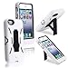 Iphone 5 Case Armor with Kickstand White skin+Black Rubber