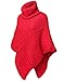 Luna Flower Women's Warm Turtleneck Batwing Sleeve Poncho Sweaters