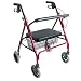 Duro-Med Extra-Wide Heavy Duty Bariatric Rollator, Burgundy