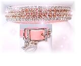 31 1/2-33 inch Rhinestone Dog Collars-White Satin/Diamond Bow