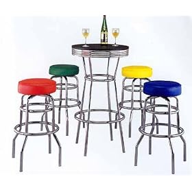 Classical Designed Chrome Bar Table by Bar Stools