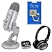 Blue Microphones Yeti THX-Certified USB Condenser Plug-and-Play Microphone with Studio Headphones and The Pop Universal Pop Filter
