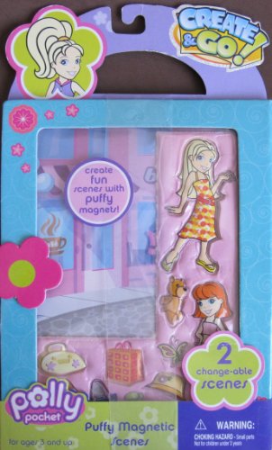 Polly Pocket Puffy Magnetic Scenes w Mix 'n Match Puffy Magnets (2005)