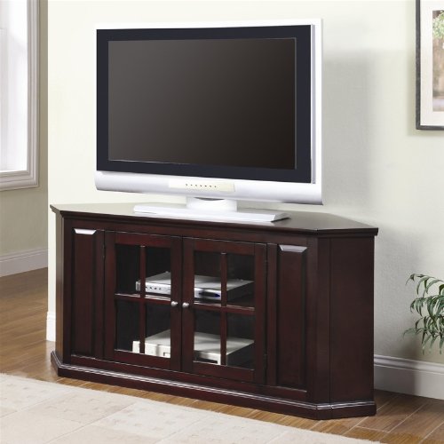 60-Inch Corner TV Stand in Rich Cherry Finish - Coaster 700706