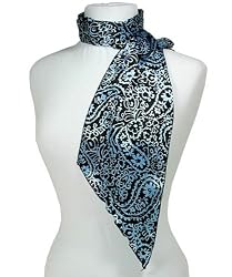 Paisley Turquoise Black Scarf Sash Oblong 7" x 58"