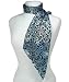 Paisley Turquoise Black Scarf Sash Oblong 7" x 58"