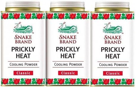 Cooling Powder Snake Brand Prickly Heat Classic Size 150 g.,Packof 3