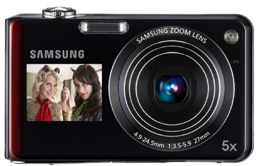 Samsung PL150 Digitalkamera (nur microSD, 12 Megapixel, 5-fach opt. Zoom, duales Display, Bildstabilisierung, Weitwinkel) rot