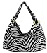 Womens Black and White Zebra Classic Hobo Handbag