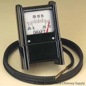 Copperfield 97025 Analog Draft Gauge, Includes 5 Inch Draft Tube and 9 Ft of Rubber Tubing