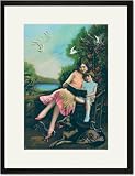 Black Framed/Matted Print 17x23, Melanie and Natalie