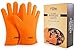 Kitchen Mastery Heat Resistant Silicone Barbecue Gloves for Grilling, Smoking, Cooking or Baking/Best as Pot Holder, Grill Tool or Oven Mitts