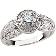 14K White Gold Diamond Engagement Ring - 0.60 Ct.