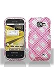 Samsung M920 Transform Full Diamond Graphic Case - Hot Pink Plaid