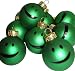Set of 9 Green Smiley Face Glass Ball Christmas Ornaments 1.25