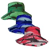 Boys Reversible UV Sun Protective Shark Current Bucket Hats (UPF 50+)