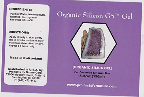 Organic Silicon G5 5.07oz (150ml) Topical Gel Cream (Citrus) Silica Pain Relief