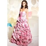 Terani Couture Junior Girls Size 2-16 Pink Large Rosettes Formal Gown