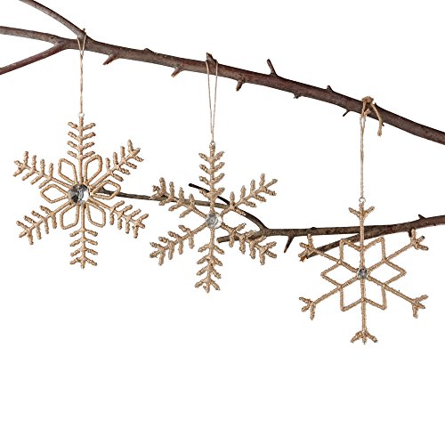 Sage & Co. XAO14529SV Jute and Lurex Snowflake Ornament Assortment Sage & Co. XAO14529SV Jute and Lurex Snowflake Ornament Assortment