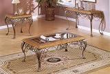Exquisite Stone Glass Top Coffee/End Table Set