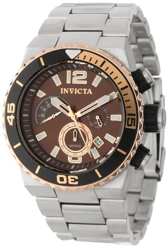 Invicta Men's 12997 Pro Diver Chronograph Brown Dial Stainless Steel Watch