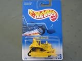 Hot Wheels Bulldozer #146 Yellow w/Black Plastic Treads blue/white card
