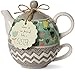 Pavilion Gift Company 74069 Bloom Sister Ceramic Tea for One, 15 oz, Multicolor