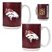 Denver Broncos NFL 2pc Gameball Ceramic Mug Set - Primary logo by Great American Products