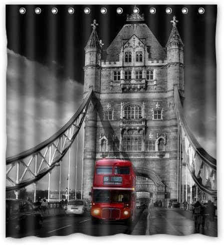 Friend Boat Window Curtain Unique Design ize - Red Double Decker Bus London Bus with Top Thermal Insulated Reflect Sunlights 1 Panel 52"x63"
