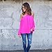 Sunward(TM)Women Fashion Irregular Strapless Chiffon Tops (XLarge, Hot Pink)
