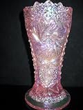 L.E. Smith 6" Pink Carnival Cut Glass Vase